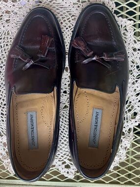 Johnston & Murphy Men's Dark Burgundy Tassel Loafers 9 1/2 EE